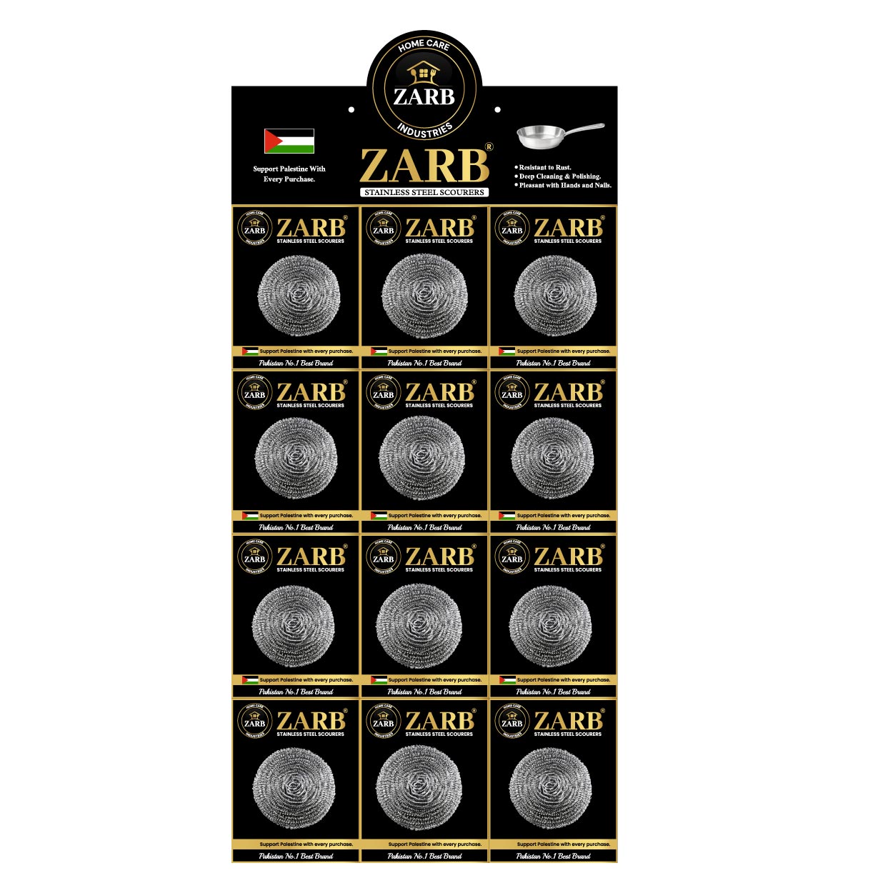 Zarb Stainless Steel Scourer – 12 in 1